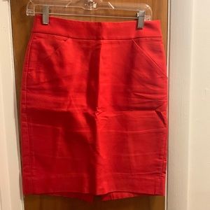 Jcrew size 2 pencil skirt in red, lightly worn